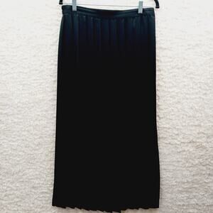 Skirt Maxi Requirements Black Pleated Classic Capsule Wardrobe Old Money Size 12